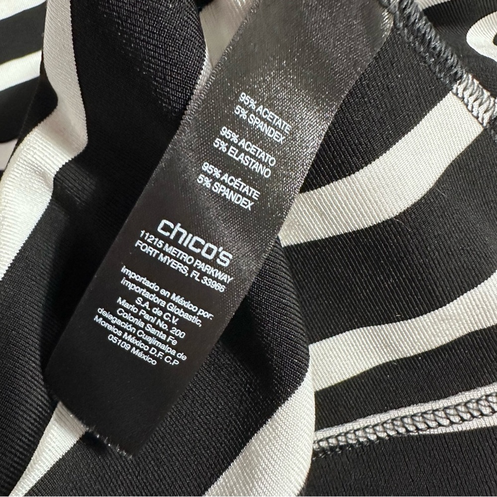 Travelers by Chico’s black & white striped lightweight cardigan women’s large - Picture 9 of 9